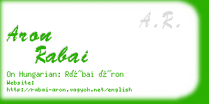 aron rabai business card